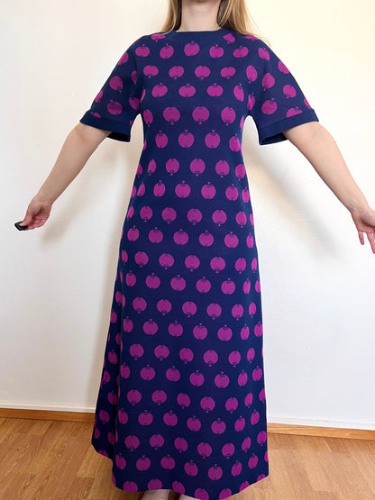 70s purple apple dress, Size S