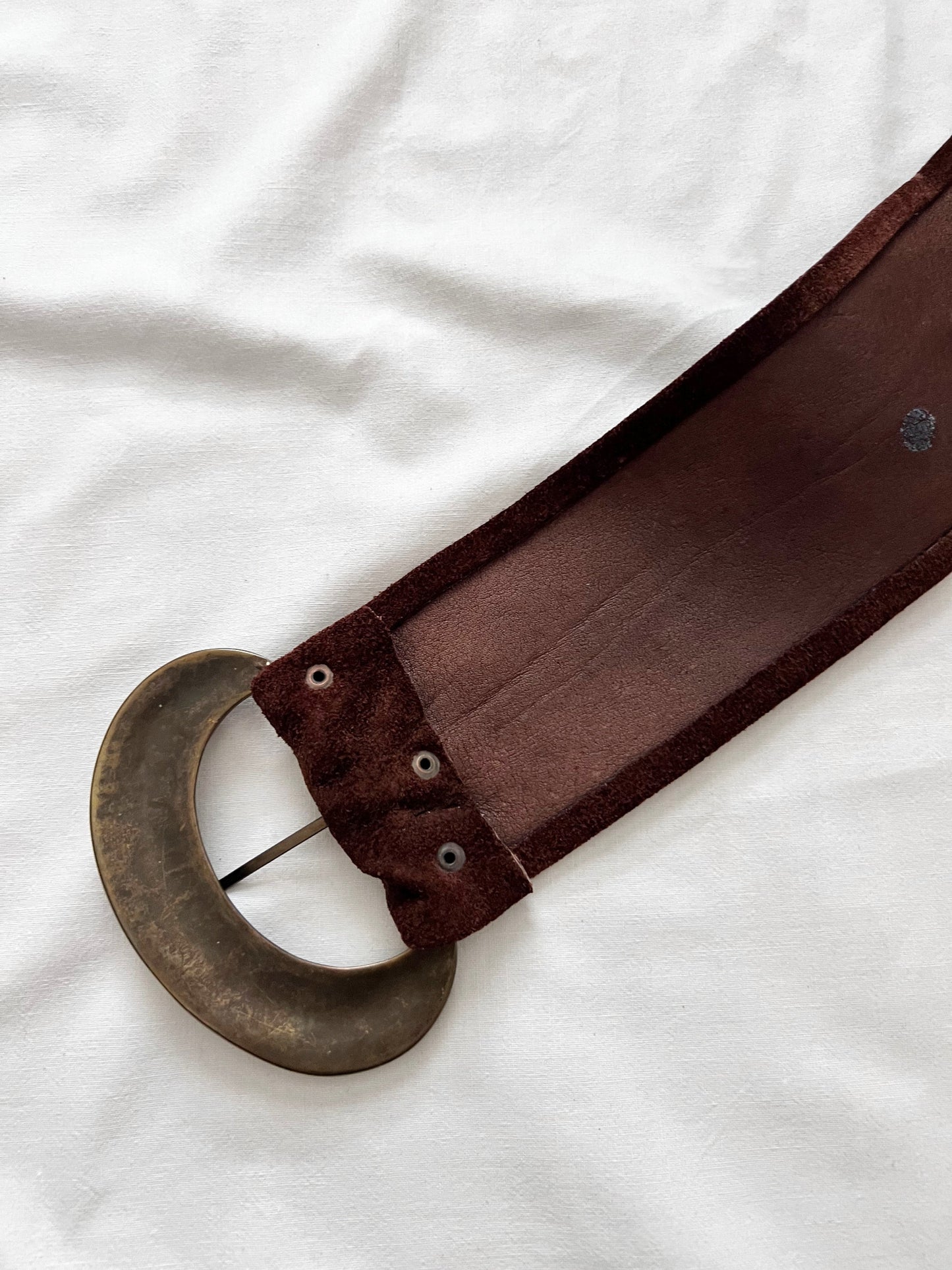 70s wide brown suede belt, Size XS-S