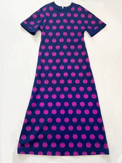 70s purple apple dress, Size S