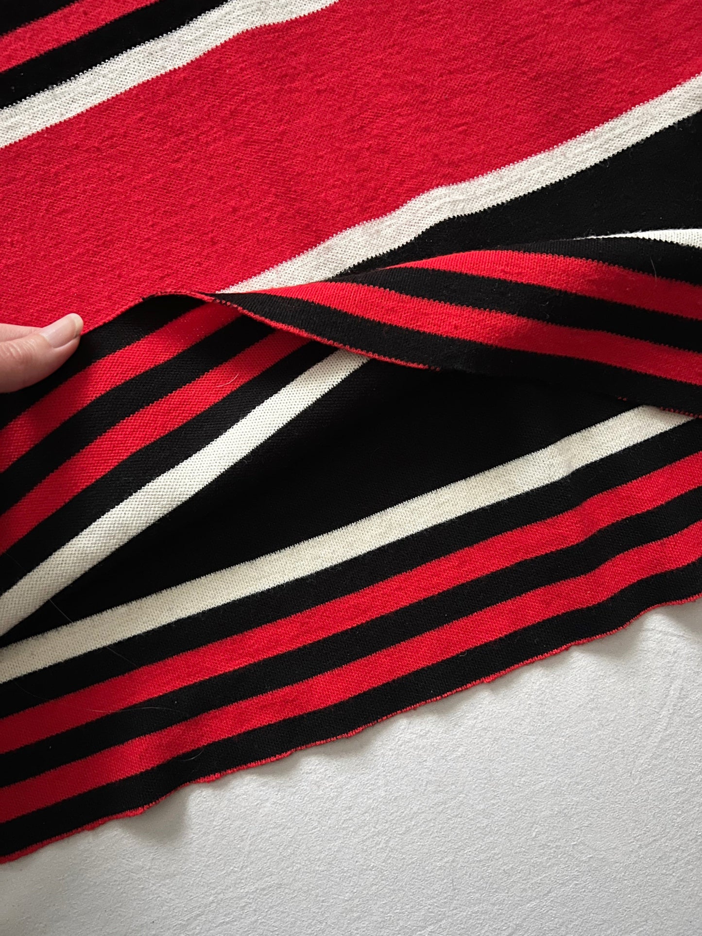 70s black striped hooded dress, Size S