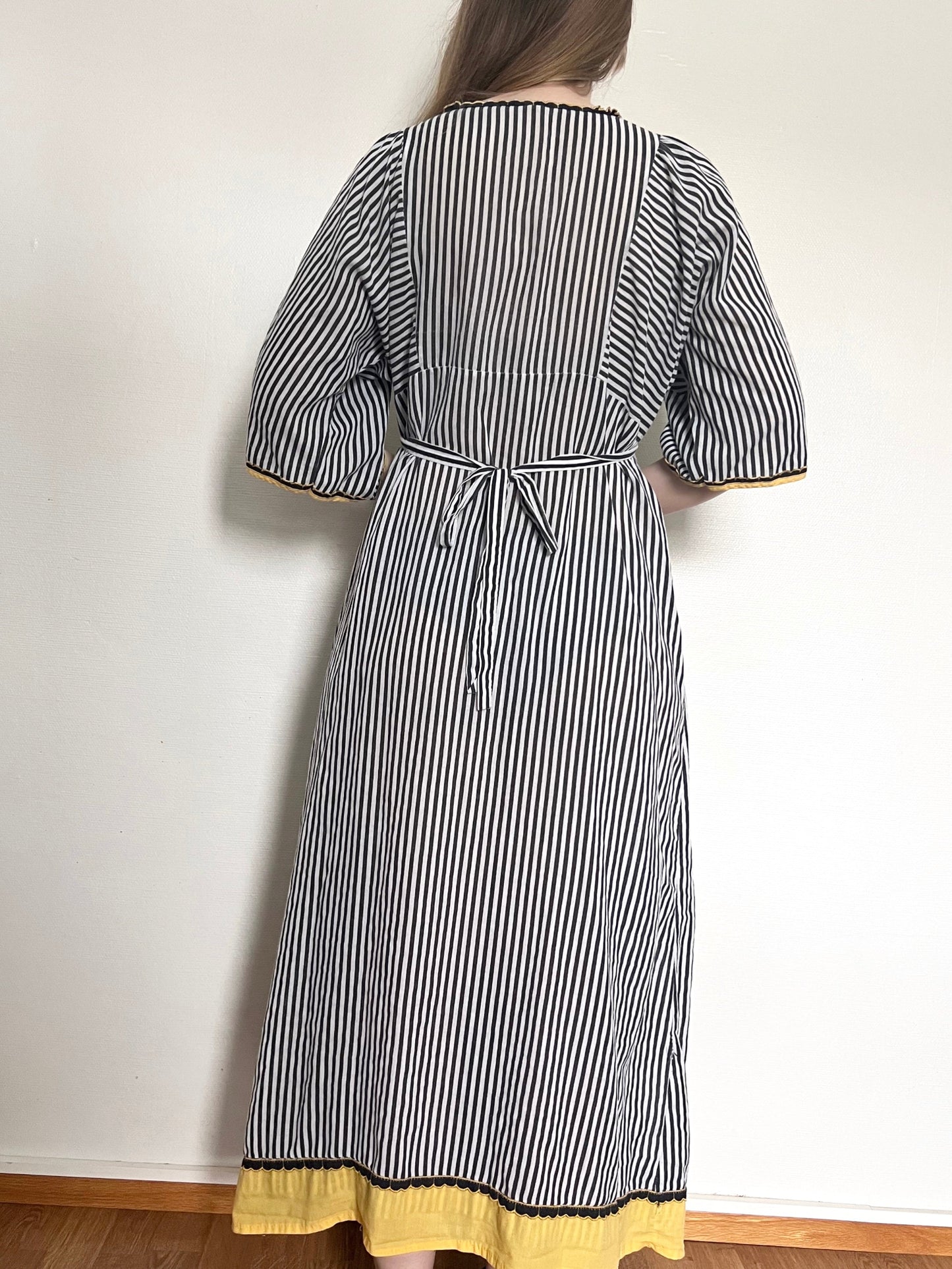 70s striped floral dress, Size L