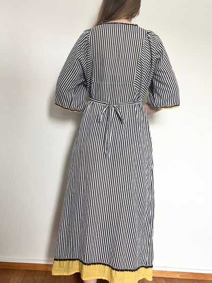 70s striped floral dress, Size L