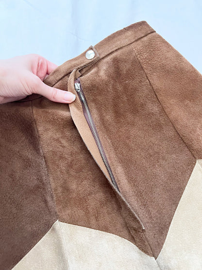 70s suede maxi skirt, Size XS