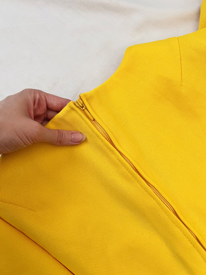 60s bright yellow dress, Size M-L