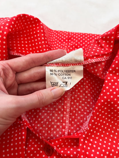 70s Pia & Paula red and white polka dot blouse, Size S