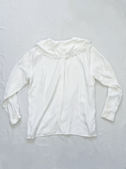 White pearl blouse, Size L