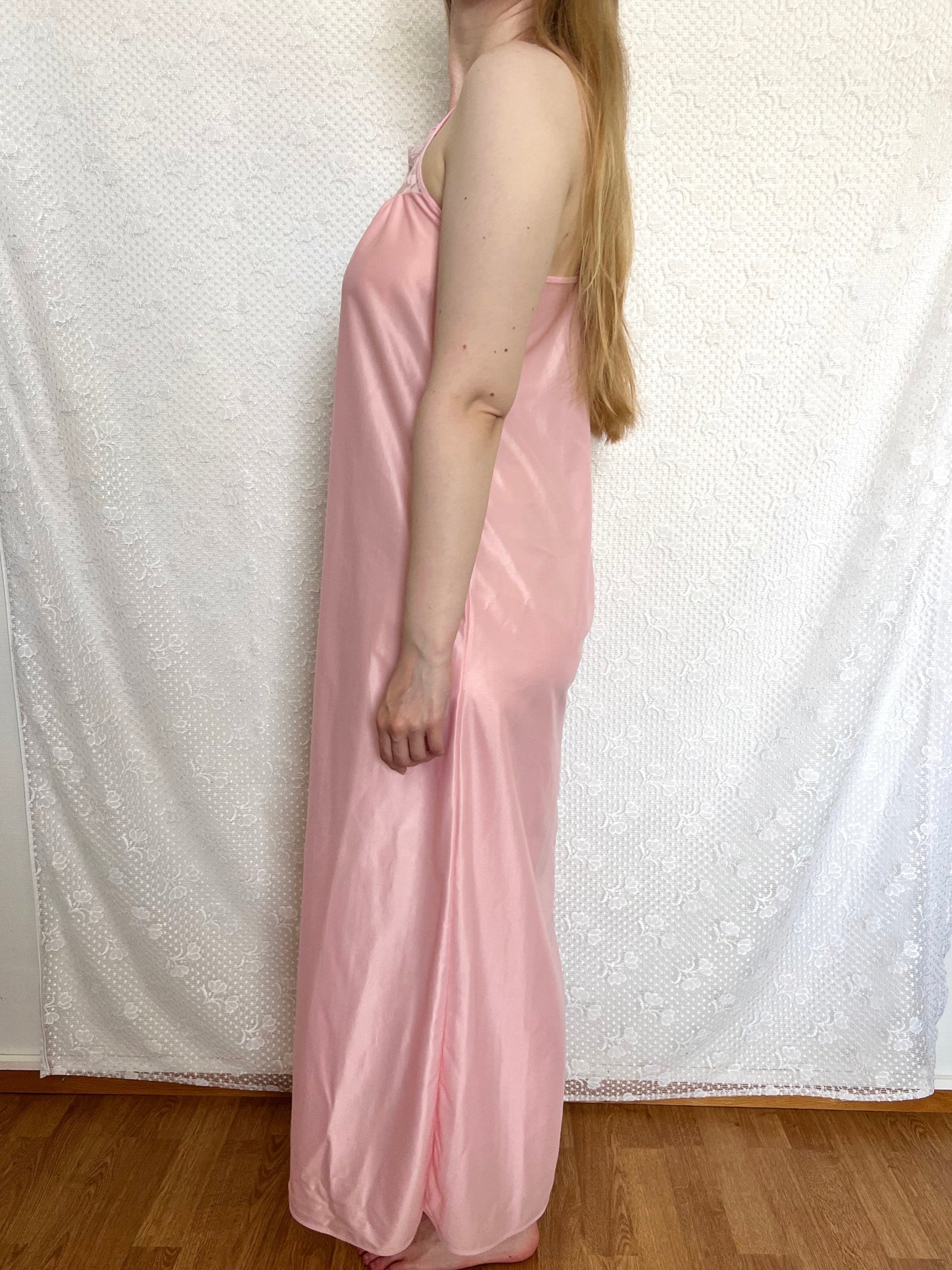 70s pink maxi nightgown, Size S