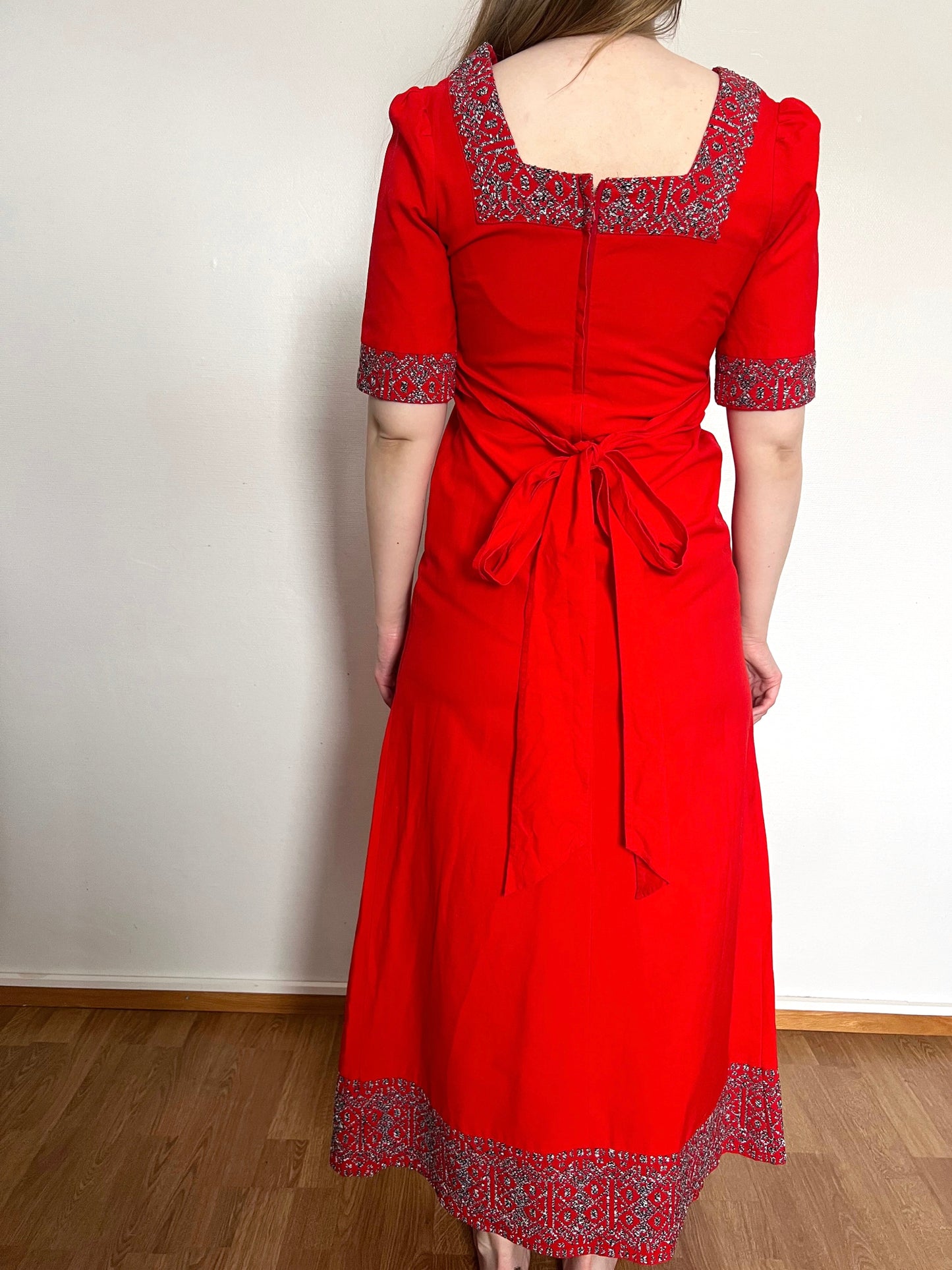 70s Arola red maxi dress, Size S