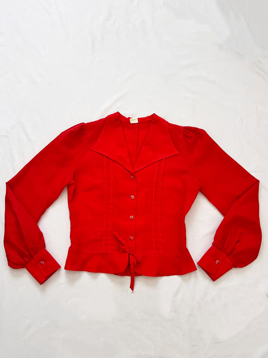 60s red blouse, Size XS