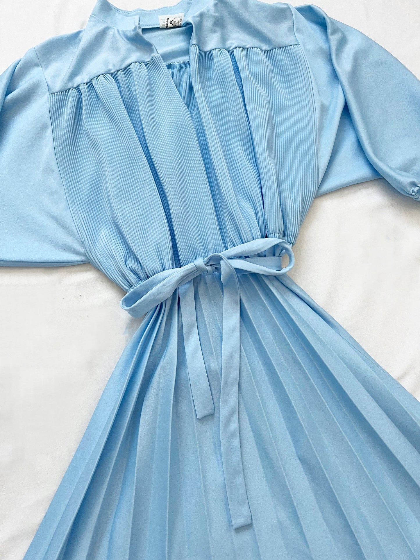 Blue pleated dress, Size L