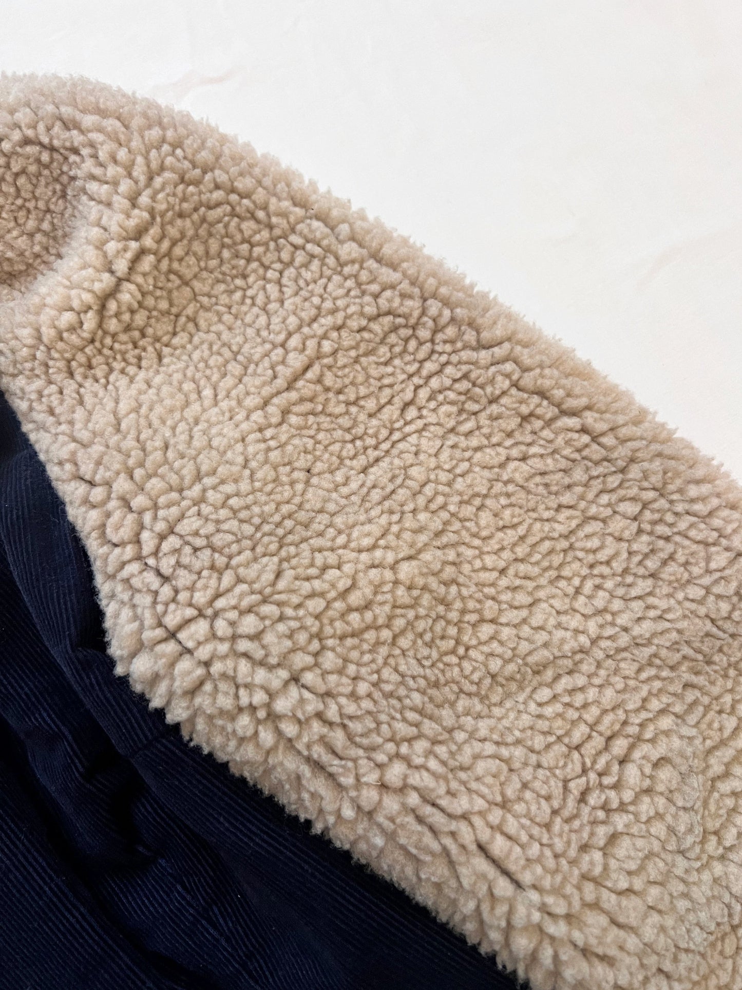 70s navy and sherpa jacket, Size S