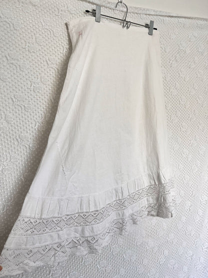 Antique Edwardian white skirt, Size XS