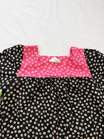 70s Pia & Paula cotton floral top, Size S