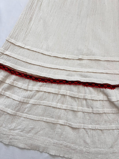 70s cream crinkled dress, Size S