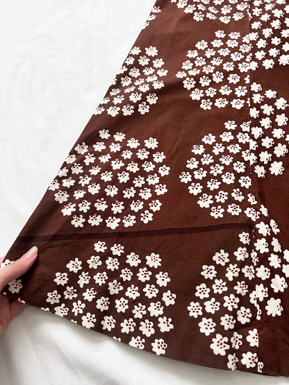 Brown and white flower skirt, Size XS
