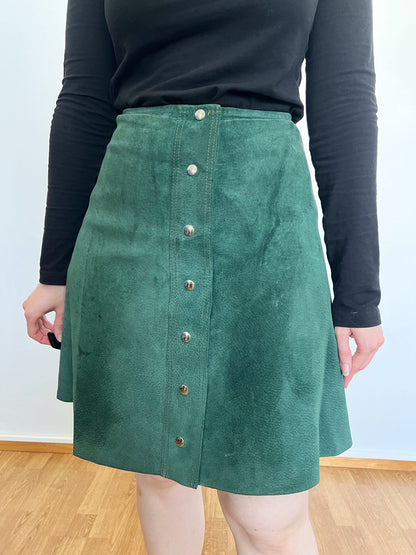 60s green suede skirt, Size S
