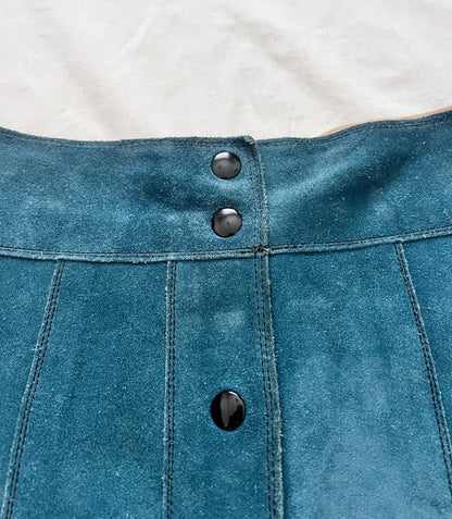 70s blue suede skirt, Size S