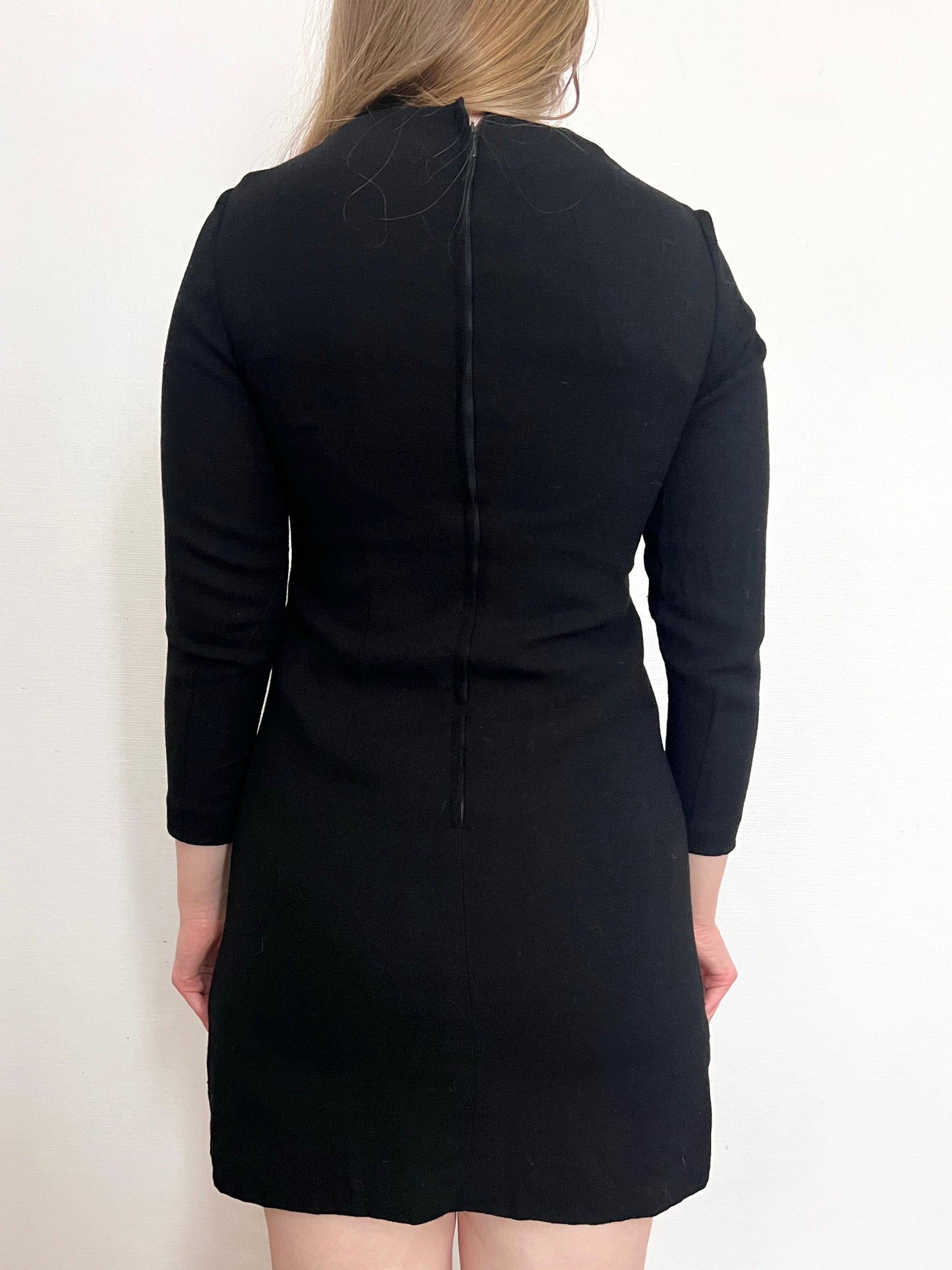 60s black bow dress, Size S