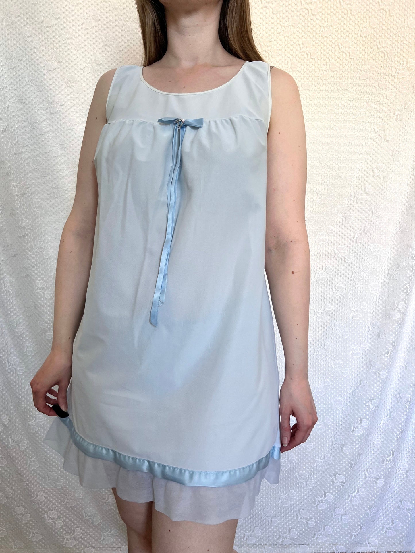 60s pale blue nightgown, Size M-L