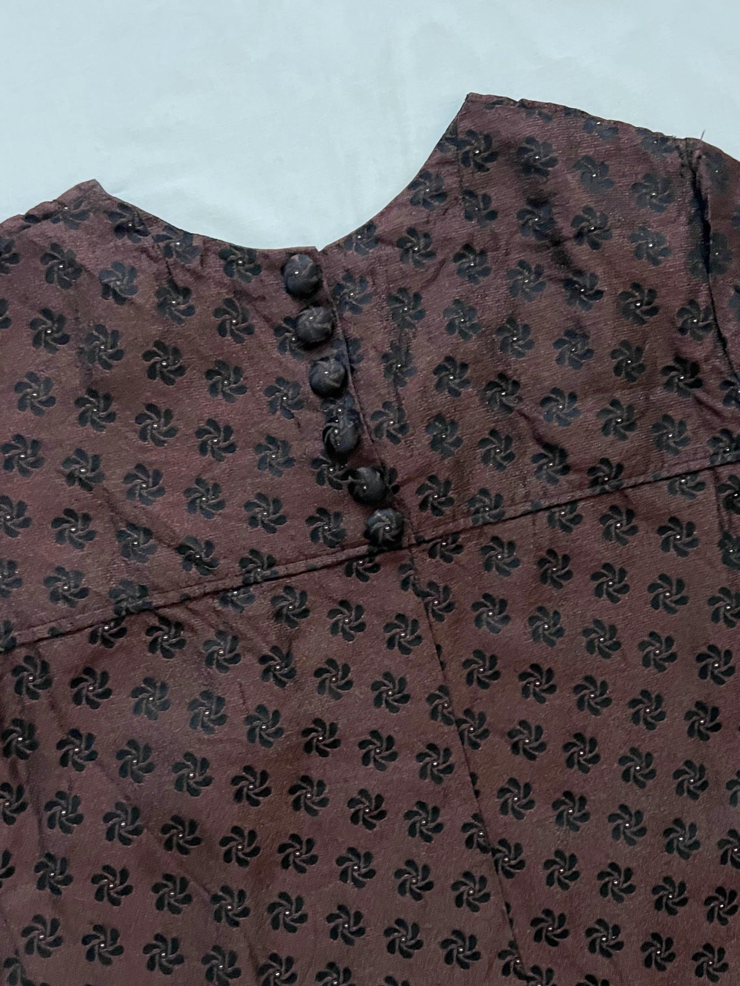 60s brown bow dress, Size M