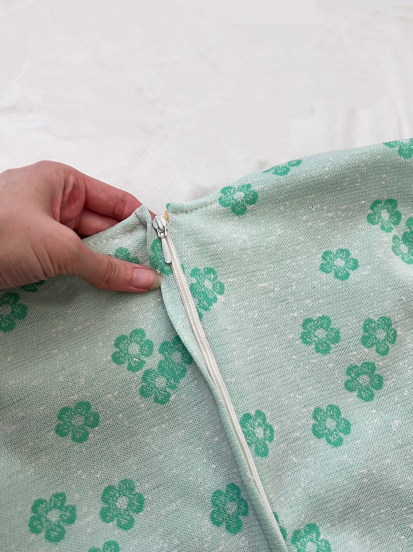 60s green mini dress, Size S