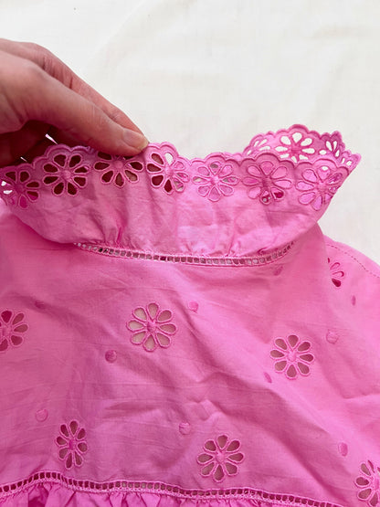 70s pink floral cutout maxi dress, Size S