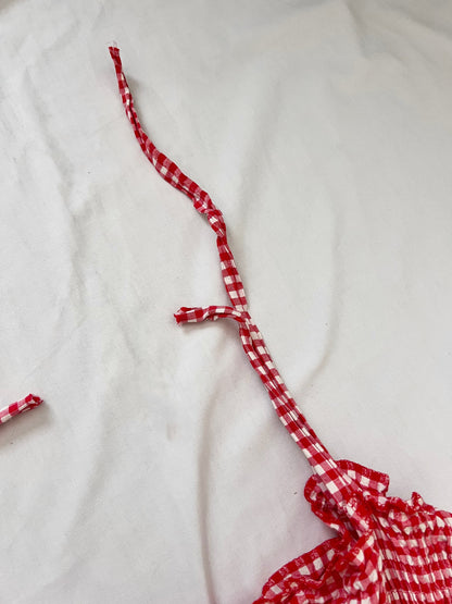 70s red and white gingham sundress, Size M