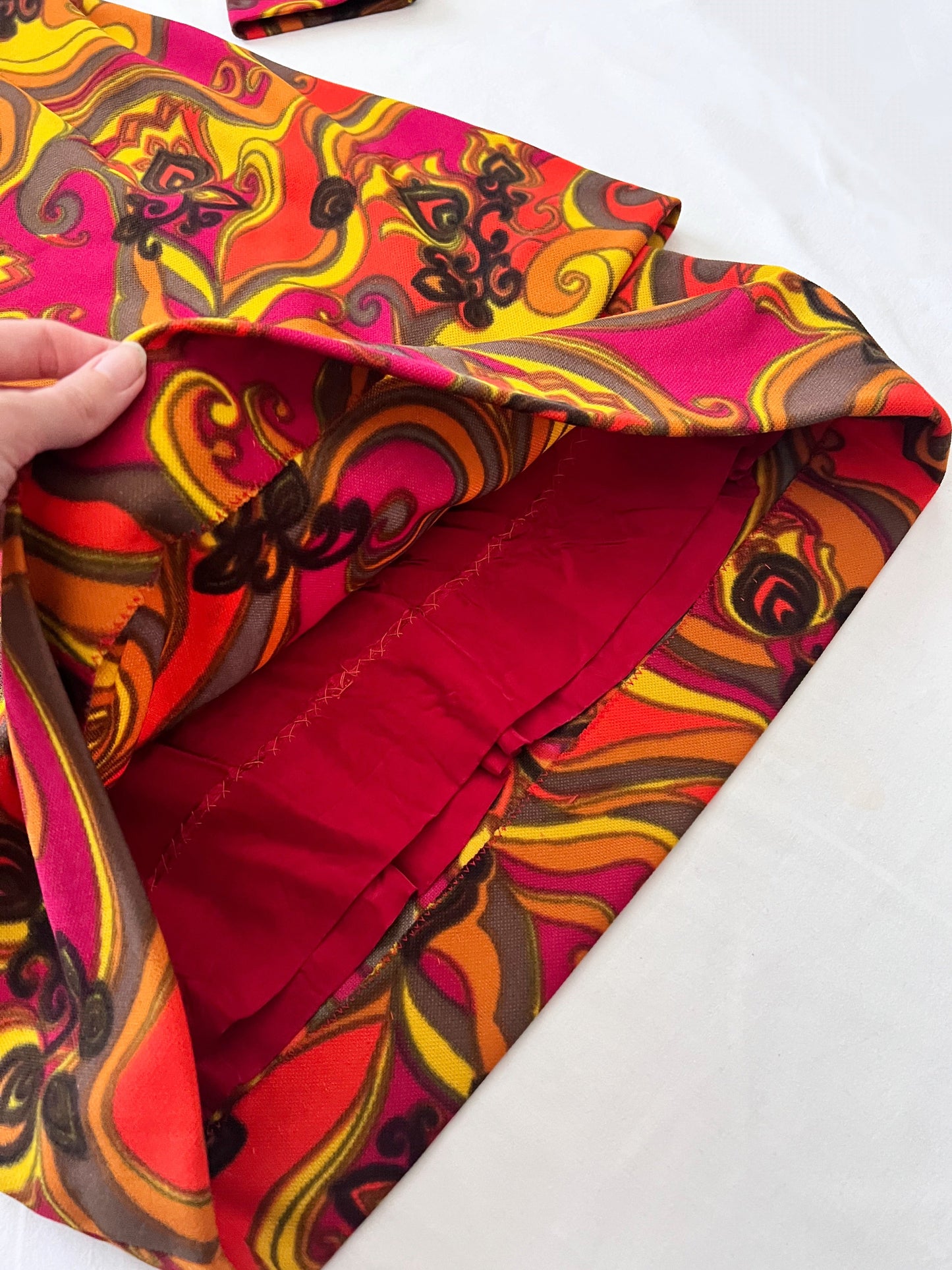 60s psychedelic mini dress, Size XS