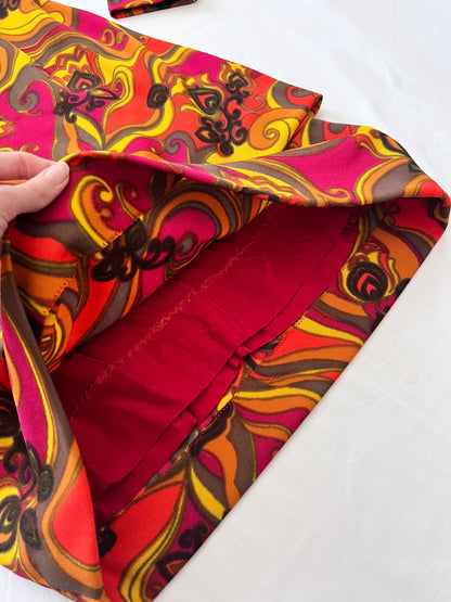 60s psychedelic mini dress, Size XS
