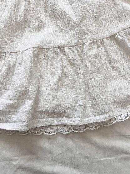 70s cotton white skirt, Size XS