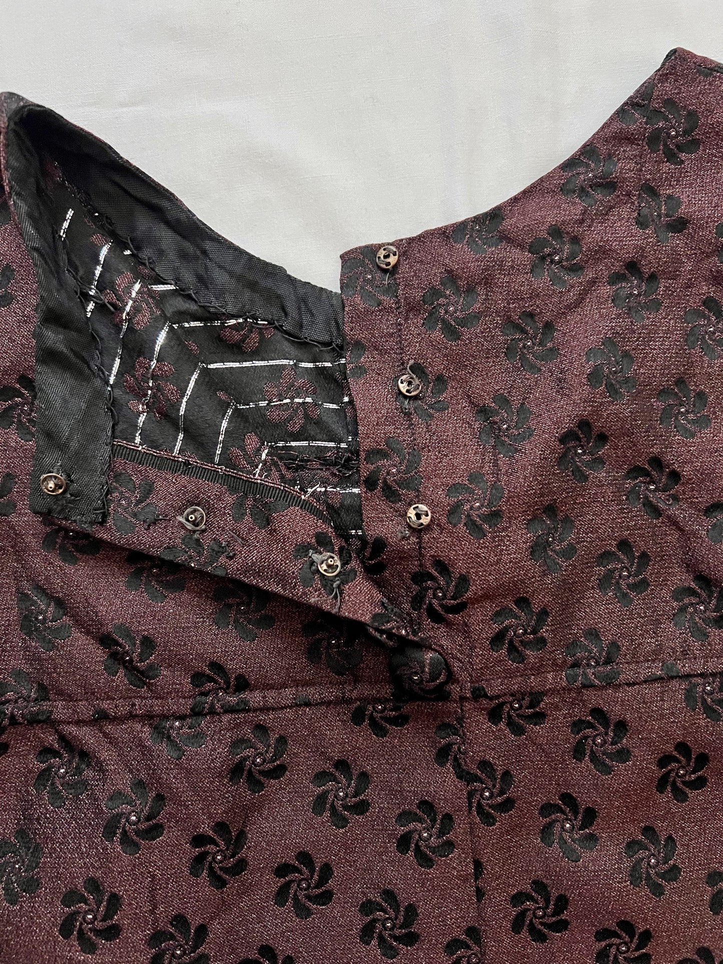 60s brown bow dress, Size M