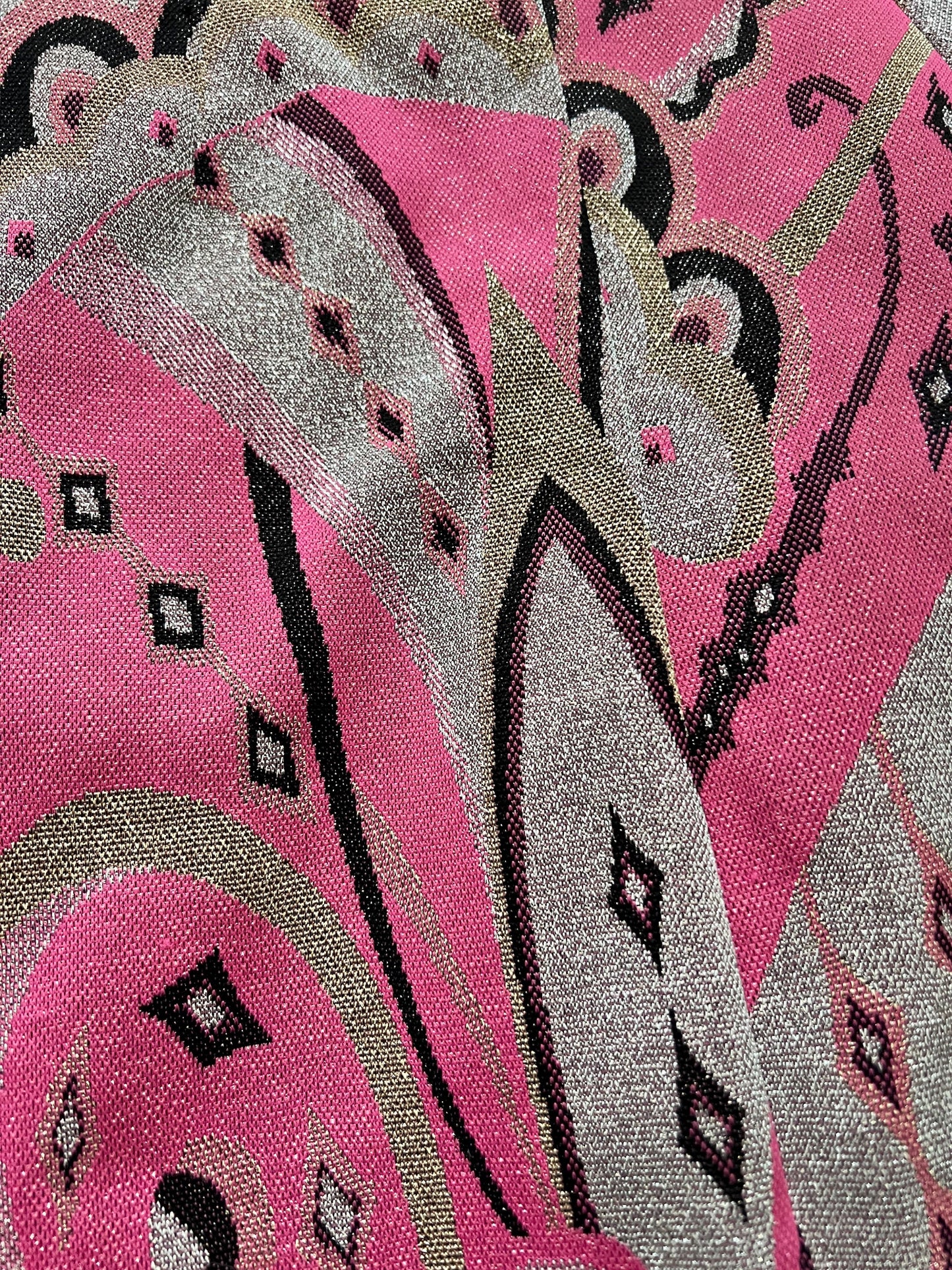 70s pink glittery maxi skirt, Size S