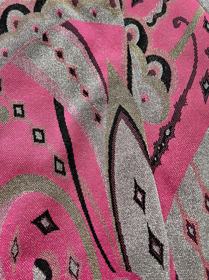 70s pink glittery maxi skirt, Size S