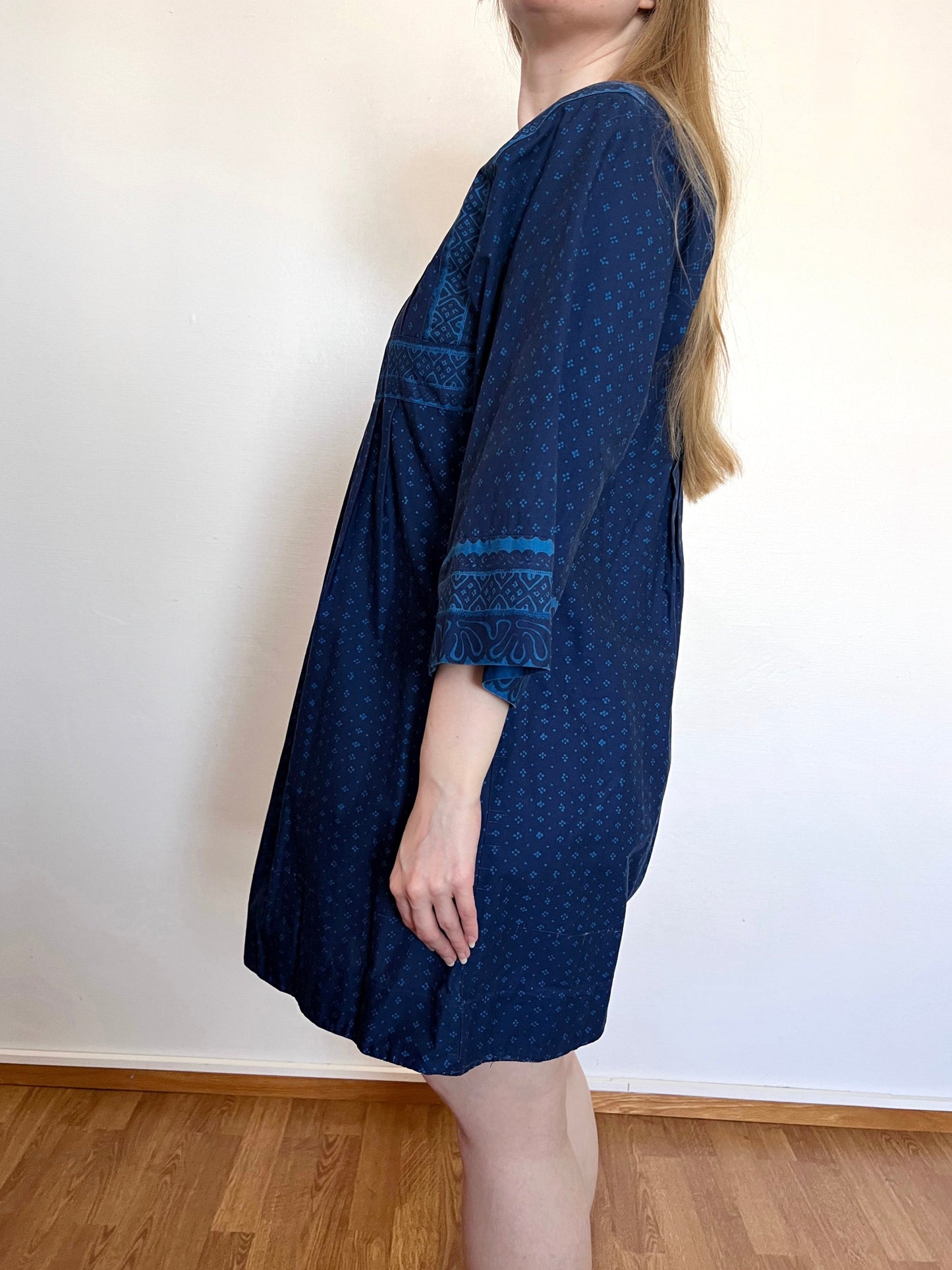 70s Marimekko Mila blue dress, Size S