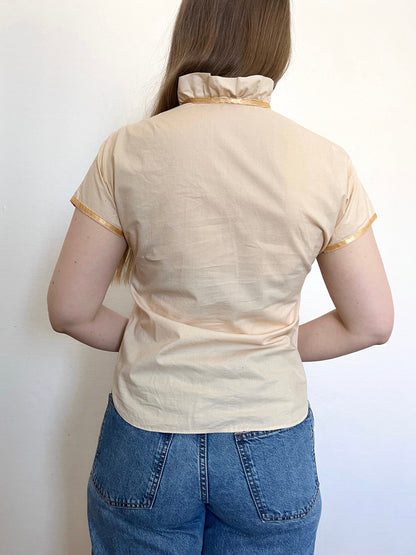 70s beige cotton t-shirt, Size S