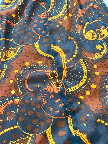 70s floral and paisley dress, Size S