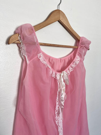 60s pink nightgown, Size M-L