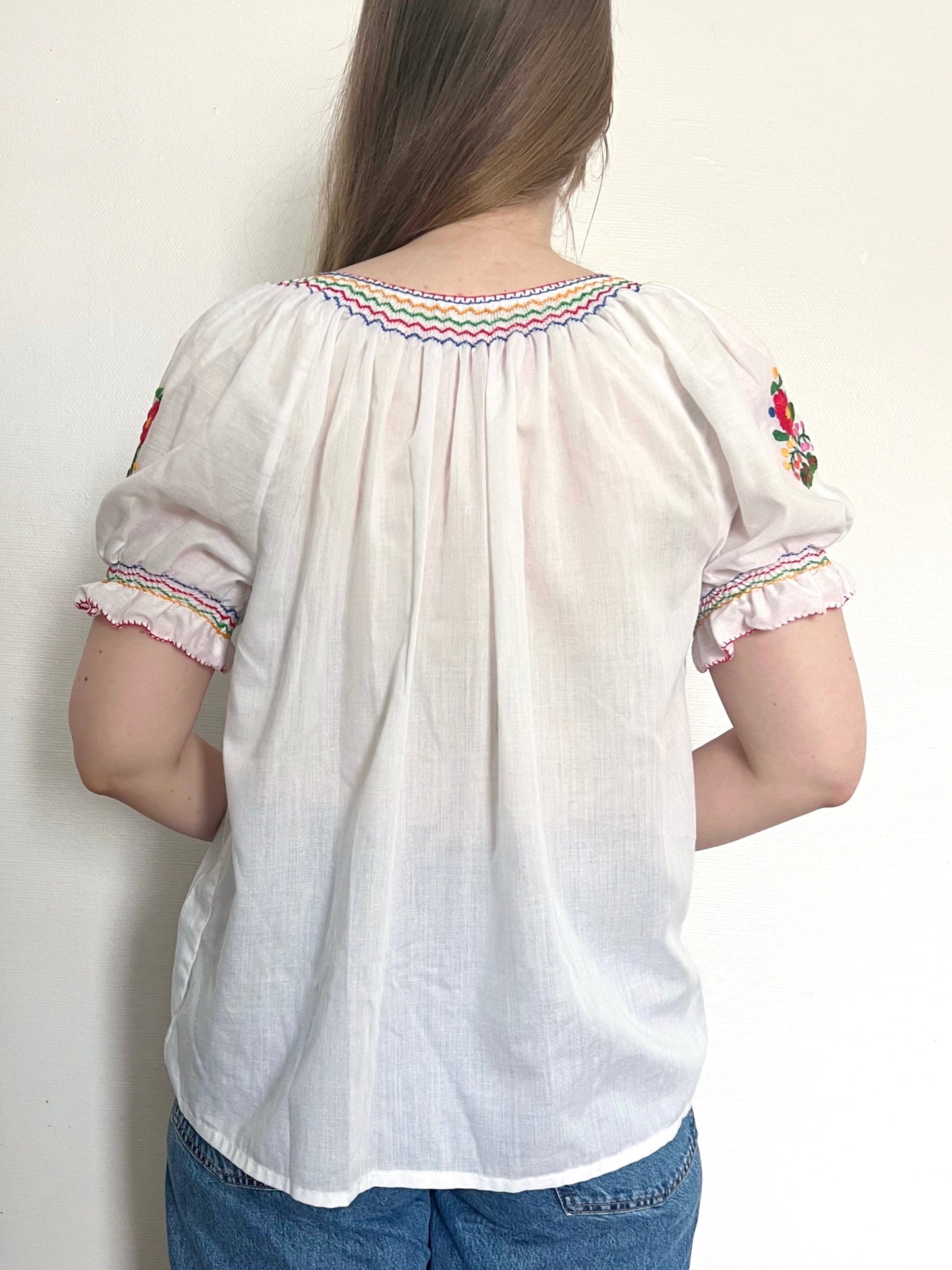 70s Matyo embroidered floral blouse, Size L-XL