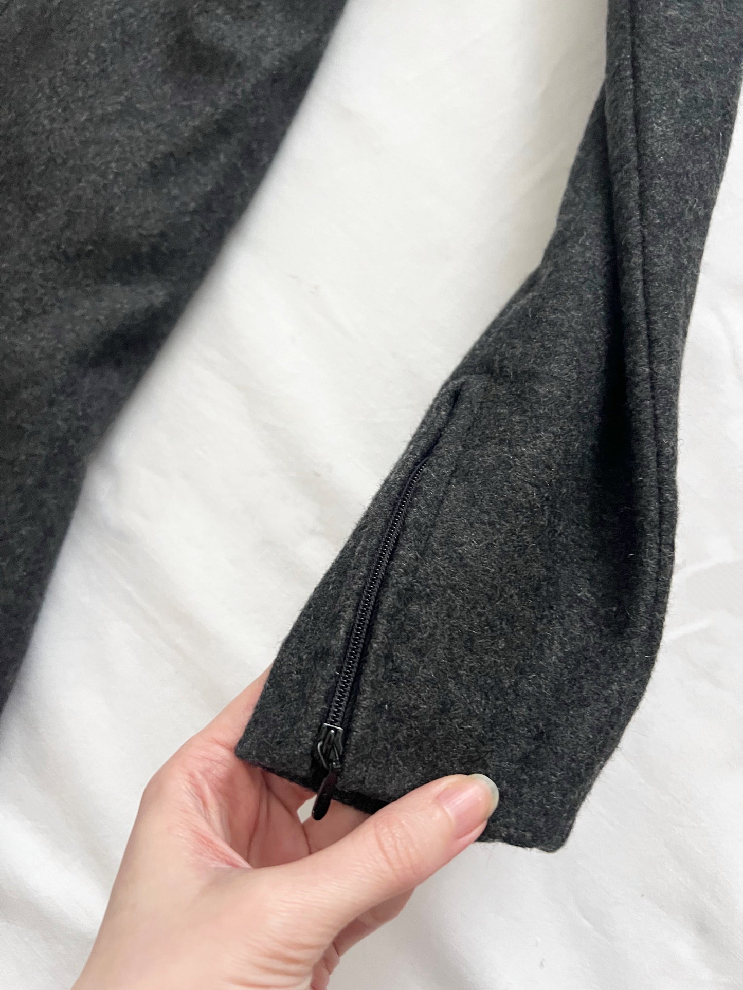 60s gray folk detail dress, Size M