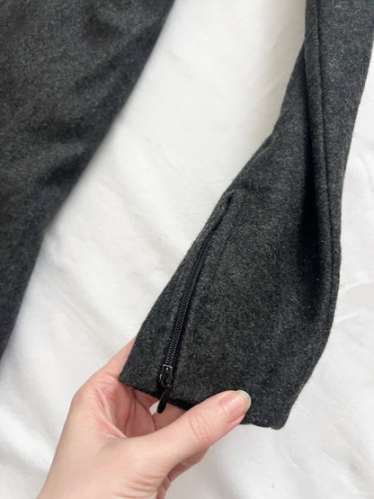60s gray folk detail dress, Size M