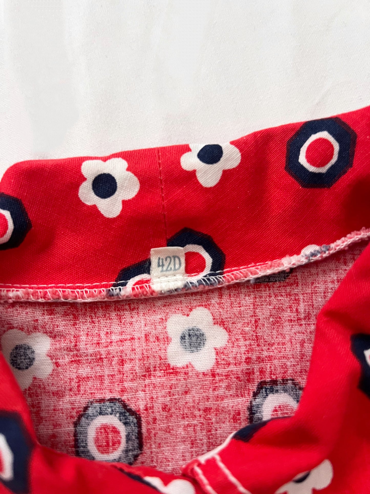 60s red flower mini dress, Size M