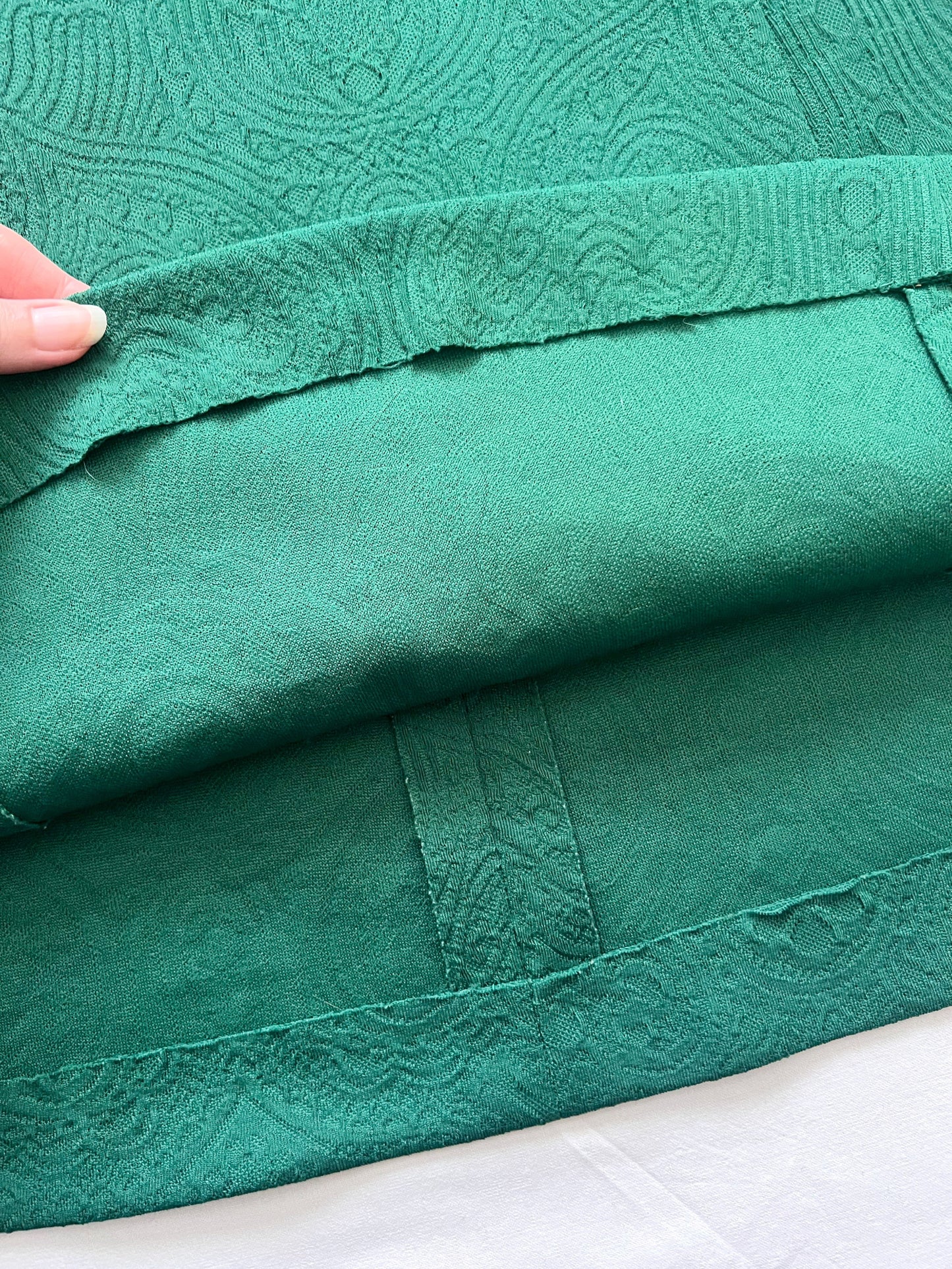 60s green swirl print mini dress, Size S