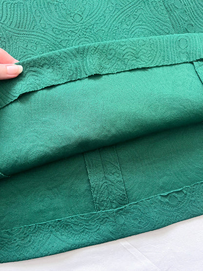 60s green swirl print mini dress, Size S