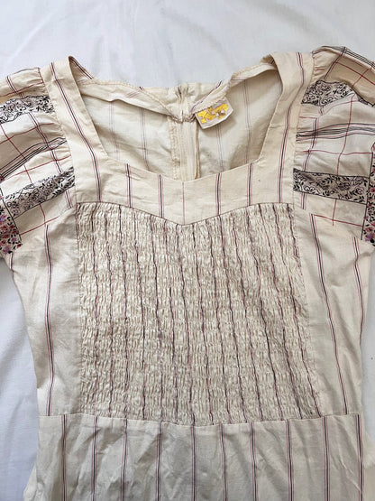 70s cream romantic midi dress, Size XS-S