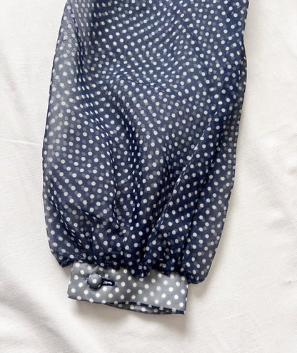 60s blue and white polka dot dress, Size XS-S