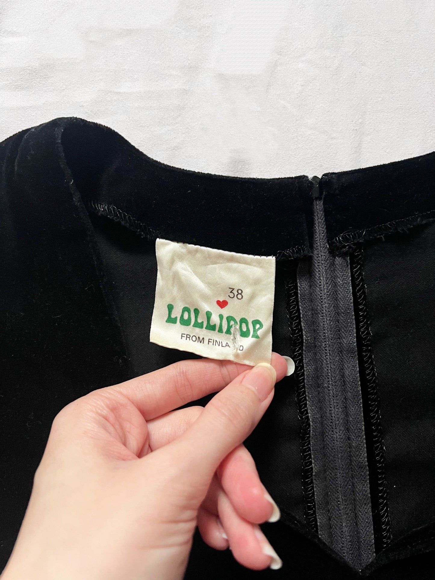 70s floral and black velvet dress, Size S