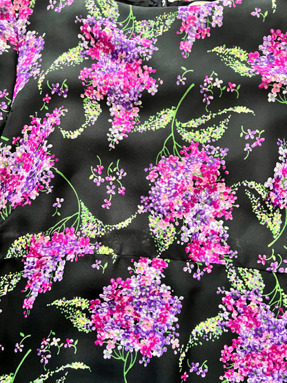 70s floral dramatic sleeves dress, Size XS