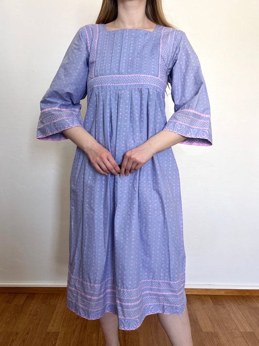 70s Marimekko purple and pink Mila dress, Size XS