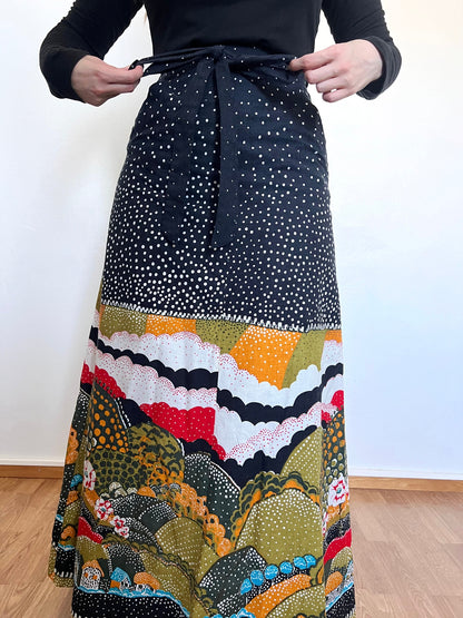 70s landscape maxi skirt, Size XS-S