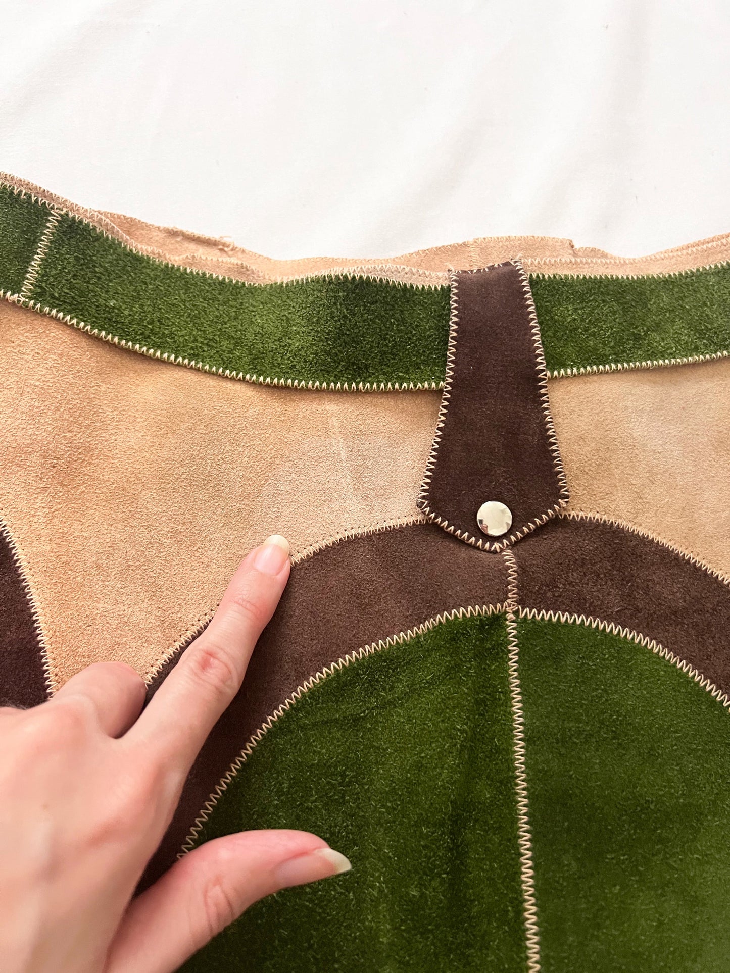 60s/70s circle suede skirt, Size XS